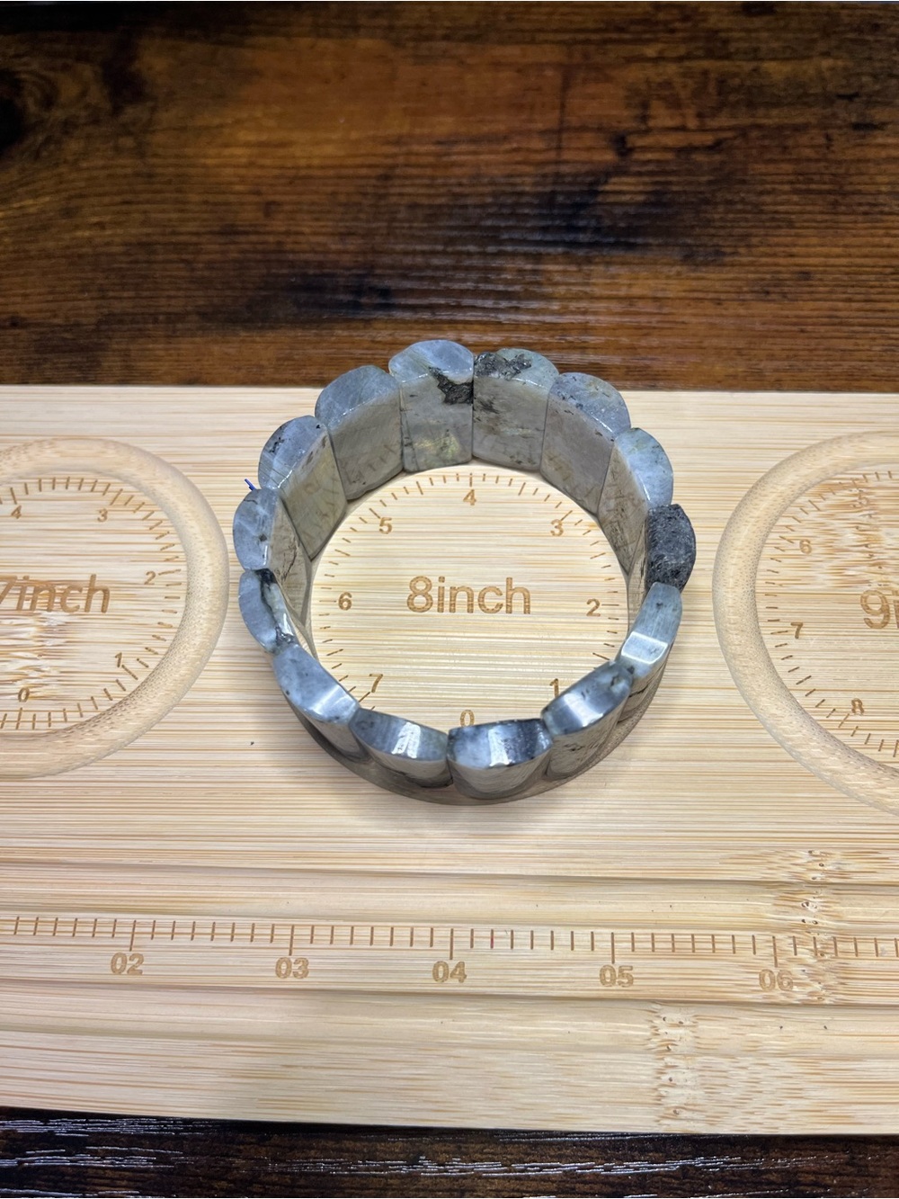 ✨ Natural Labradorite Slab Bracelet | Flash Labradorite Stretch - Picture 5 of 9